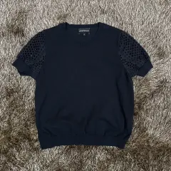 エンポリオアルマーニ Emporio Armani エンブロイダリー 袖 半袖 ニット 40