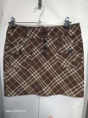 日本バーバリーブルーレーベル チェック ミニスカート 36 (正規品 日本 ヴィンテージ)