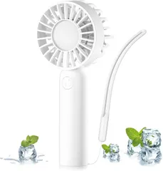 ポータブルファン、ハンディファン、ミニ扇風機、静音USBファン、2000mAh大容量、3段階風量調節、10時間連続送風、ミニファン、熱中症予防対策、花見/花火大会/スポーツ観戦/アウトドア/オフィス/リモートワークなどに最適、父の日ギフト、ギフト（ホワイト）