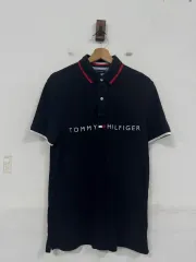 （ M ) トミーヒルフィガー メンズ 文字ロゴ 半袖 ポロTシャツ
