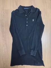 ポロ Ralph Lauren(ラルフローレン) 黒 ロング スリーブ ワンピース xs