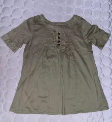 ヴィンテージ森ガール ブラウン 半袖ブラウス トップス