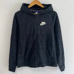 M Nike(ナイキ） チャコールグレー フード付き ジップアップパーカー