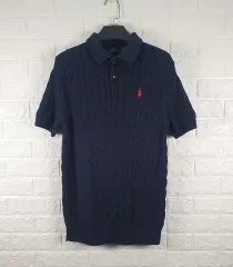 90 ポロ ラルフ ローレン ケーブル ニット コットン ポロ カラー セーター