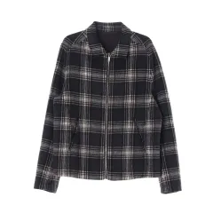 L ZARA(ザラ) チェック カラー ウール ブルゾン ジップアップジャケット