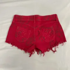 SIWY 씨위 レッド デニム ショートパンツ 花柄 24