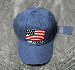 POLO ポロ ラルフローレン USA 星条旗 フラグ スポーツ チノ ベースボールキャップ ネイビー