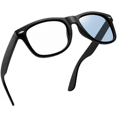 [Joopin] 調光サングラス メンズ レディース 運転 スポーツ uv400 紫外線カット ウェリントン 釣り ゴルフ 登山（マットブラック/調光ブルー）