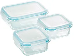 ヒロショウ(Hirosho) 「クラルテ」 耐熱ガラス製 保存容器3点セット CTH-003