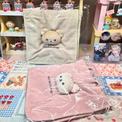 リラックマ コーデュロイ ミニ トートバッグ ぬいぐるみ マスコット バッグ サンエックス コリラックマ