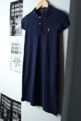 W(S-M) ポロラルフローレン 半袖 カ ラ Tシャツ ONE PIECE ネイビー-14534