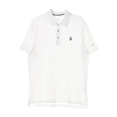 L adidas(アディダス) 3本線 白 半袖 ポロTシャツ ゴルフ ポロ Tシャツ