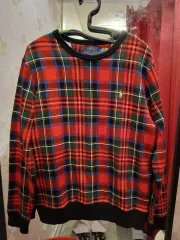 5 ／ 19 POLO RALPH LAUREN(ポロラルフローレン) タータン レッドチェック 裏起毛 パーカー M サイズ