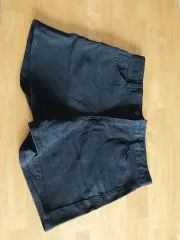 AURA ブラック デニム ハーフパンツ L