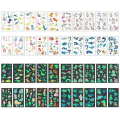 【BEAUTY PLAYER】タトゥーシール 子供用 かわいい 蛍光シール 20枚セット 手帳 シール ご褒美シール ユニコーン、恐竜、サメ、人魚の4つの要素があります クリスマス プレゼント ギフト (ユニコーン)