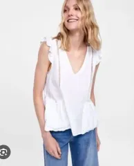 ZARA(ザラ) 白 ノースリーブ ブラウス S タグ付き 新品