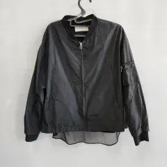1203 Part 03 ブラック ブルゾン ジャケット フリーサイズ ジップアップ
