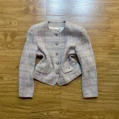 ヴィンテージ ピンク コットンキャンディー ツイード ジャケット 姫ギャル こっけいなシック ゴシック ロブ バレエコア