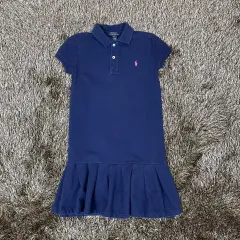 ポロラルフローレン キッズ ネイビー フレア 半袖 ONE PIECE
