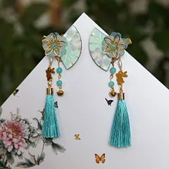 【数量限定】コスプレ 中華風 ヘアクリップ 鈴 扇子 古典的 子供髪飾り 女性 ヘアアクセサリー ヘアピン