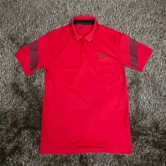 ナイキ NIKE ゴルフ ドライフィット レッド 半袖 カラーTシャツ L