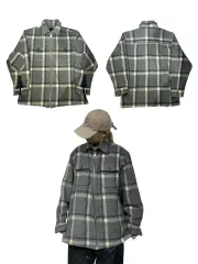 LANVIN(ランバン) 90s グレー チェック オーバーサイズ ウール ジャケット