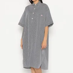 Danton(ダントン) ポプリン シャツ ワンピース 黒 ギンガムチェック チェック