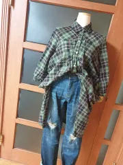 (新規) グリーンチェック シャツワンピース