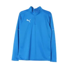 M PUMA(プーマ) 青 ハーフジップアップ スポーツ 長袖 Tシャツ