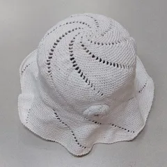 ニット60バケットハット帽子レッド春 秋