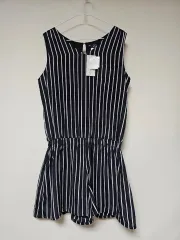 ストライプ ロンパー