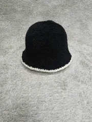 ニット ブラック バケットハット 帽子