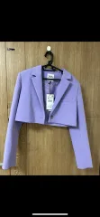 ZARA(ザラ) クロップド ジャケット 紫 新品 M サイズ