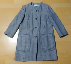 新品 NOBLESSE 麻 100 季節限定ロングジャケット ( 55 ー 66 )