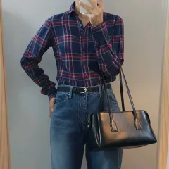 ( 6 ) トミーヒルフィガー レディース チェック シャツ 長袖 春 秋 J19M2510