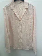 新品) オレンジ ドット ブラウス