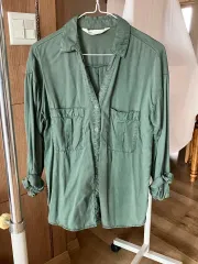 ZARA ポケット シャツ カーキ