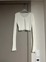 パミン knit クロップド カーディガン アイボリー