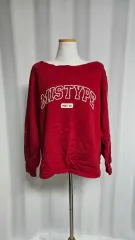 レッド オフショルダー スウェット Tシャツ