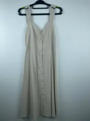 紐 ロング丈ワンピース ボタン ワンピース
