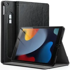 【新品】 JETech iPad 10.2インチ ケース 第9/8/7世代用(2021/2020/2019モデル) Pencilホルダー付き マルチプルのスタンド角度調整 ソフトTPU 保護カバー オートウェイクアップ/スリープ機能付き (ブラック) 1