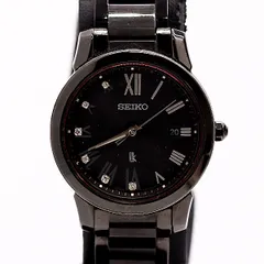 新品同様 稼働 箱/コマ付 セイコー ルキア SSQW081 1B35-0AN0 電波ソーラー ブラック文字盤 レディース腕時計 2000000 3NBG ABC19491 KMT