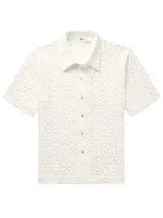 セパー Noam ノアム POINT カラー クロシェ コットン ボタン シャツ 白 M