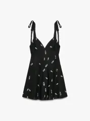 ZARA(ザラ) 刺繡 ノースリーブ ワンピース