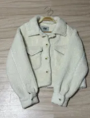 クリーム色 ボア フリース ジャケット FREE