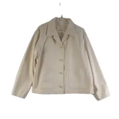J4830 UNIQLO(ユニクロ) レディース XL アイボリー 綿 ジャケット