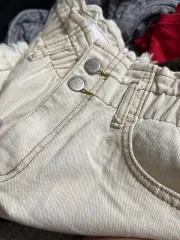 アイボリー デニム ハーフパンツ