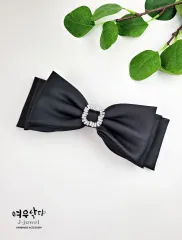 スクエア [開く] キュービック ポイント 女神 ブラック 3 甘い 王 リボンヘアピン