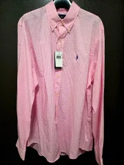 XL ポロラルフローレン ギンガムチェック シャツ ピンク