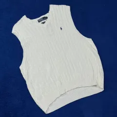 ポロ Ralph Lauren(ラルフローレン) 白 Vネック ニット ベスト
